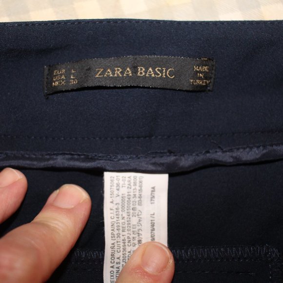 Zara Basic Navy Shirt with Gold Buttons Size L - Picture 7 of 10